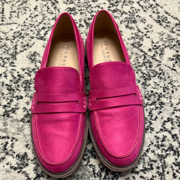 Journee Collection Pink Loafers - Picture 1 of 9